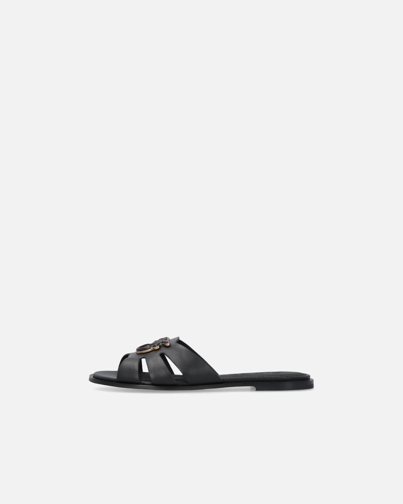 PINKO LEATHER SLIP-ON SANDALS WITH LOVE BIRDS LOGO outlook