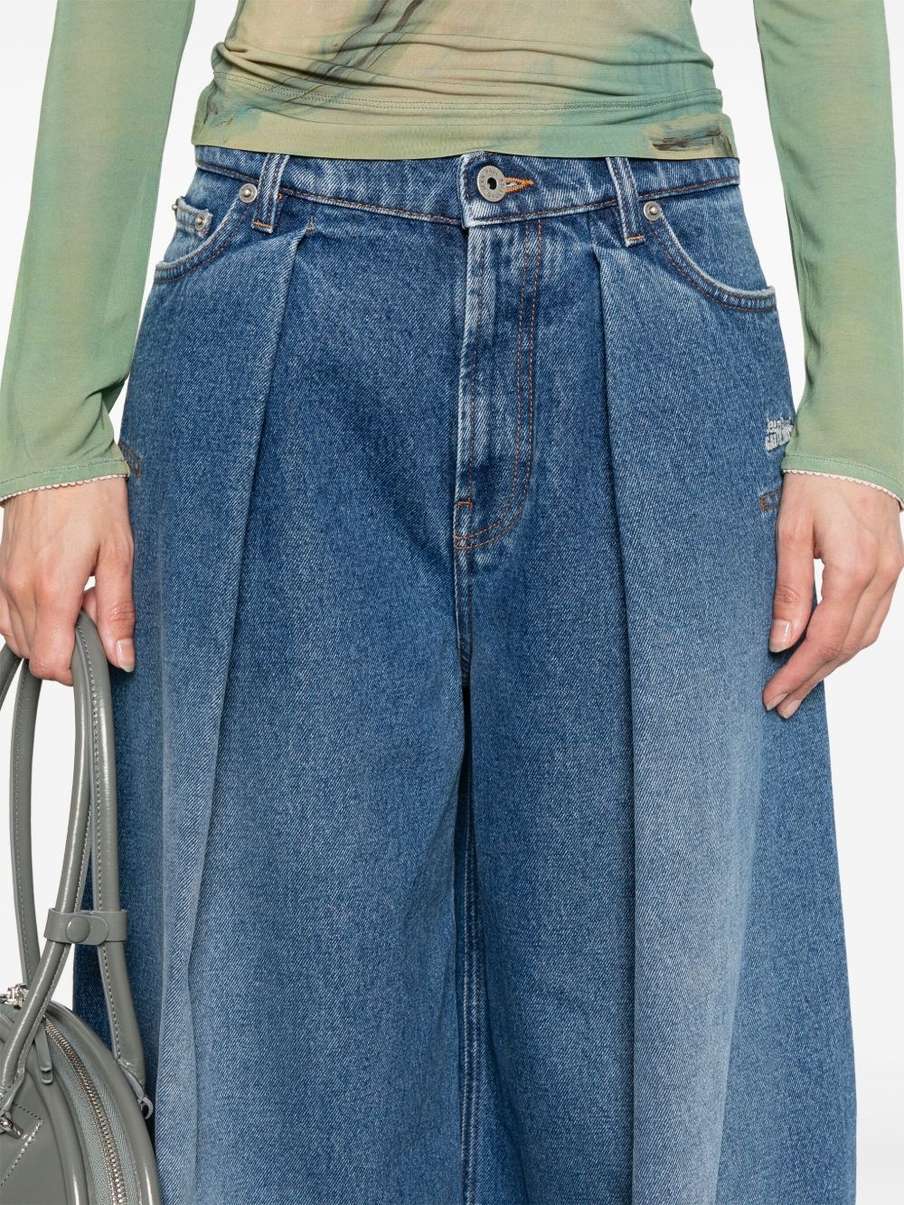 logo-embroidered jeans - 5