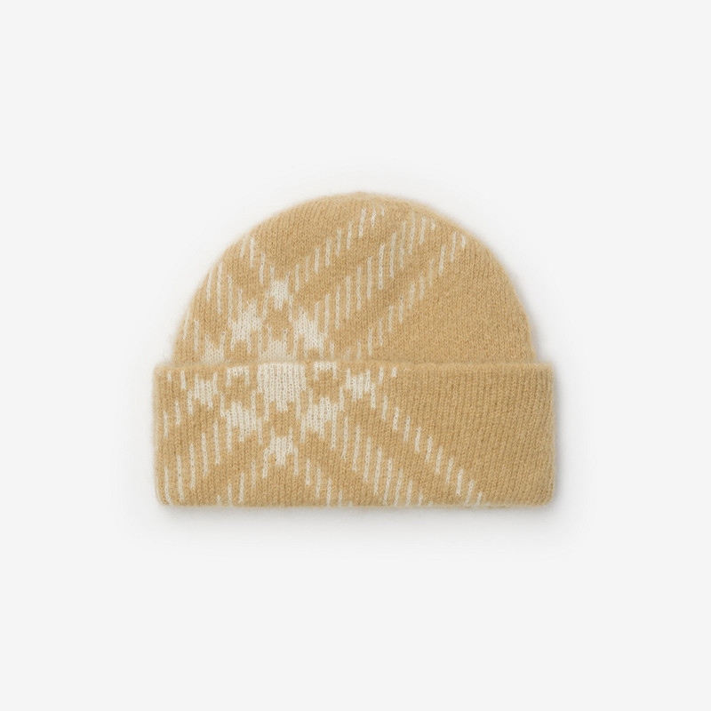 Burberry Check Mohair Wool Blend Beanie outlook