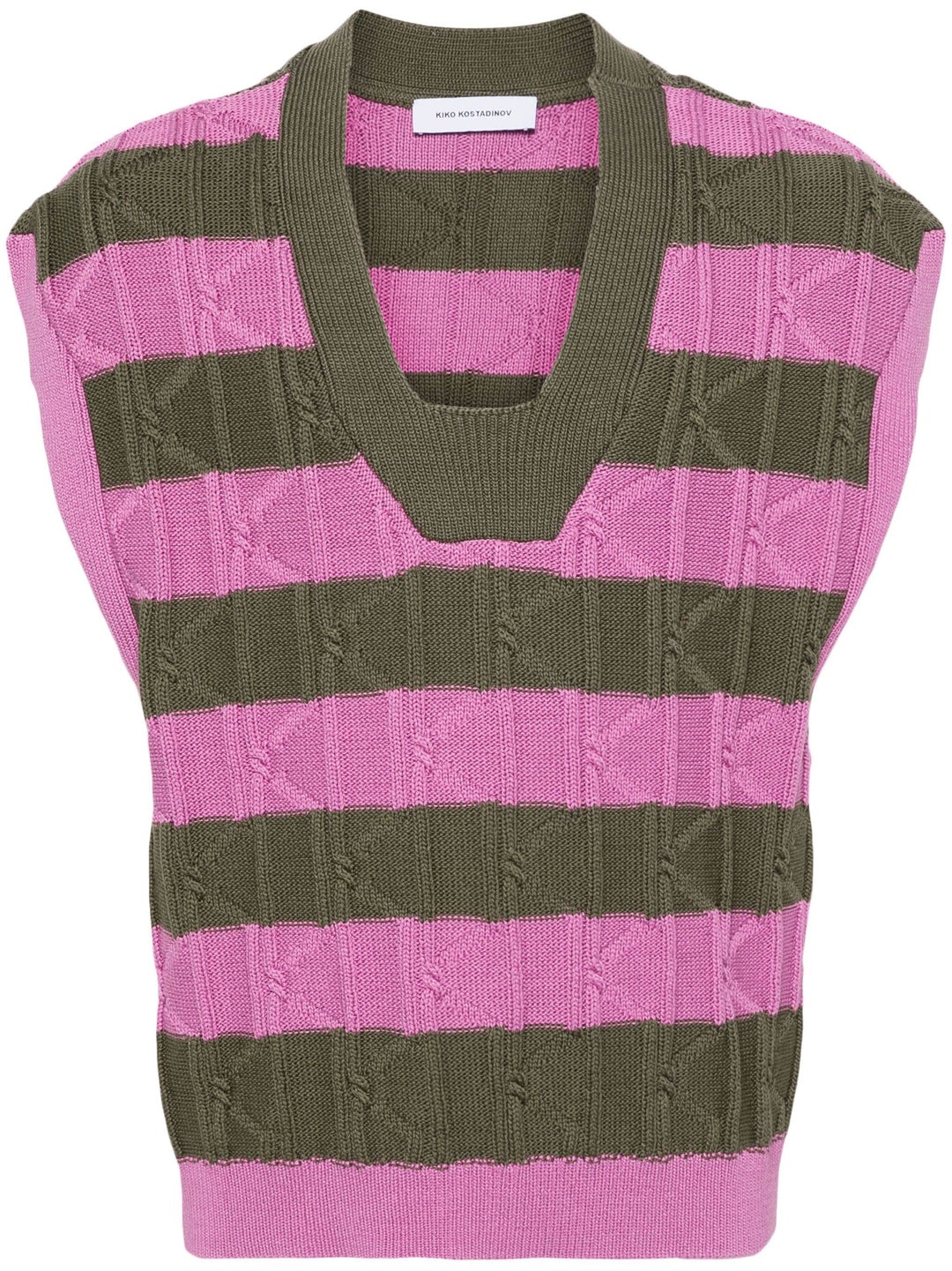 トップス kiko kostadinov MERLI TWINSET VEST Kiko Kostadinov Merli Twinset Vest (Rose Pink/Khaki