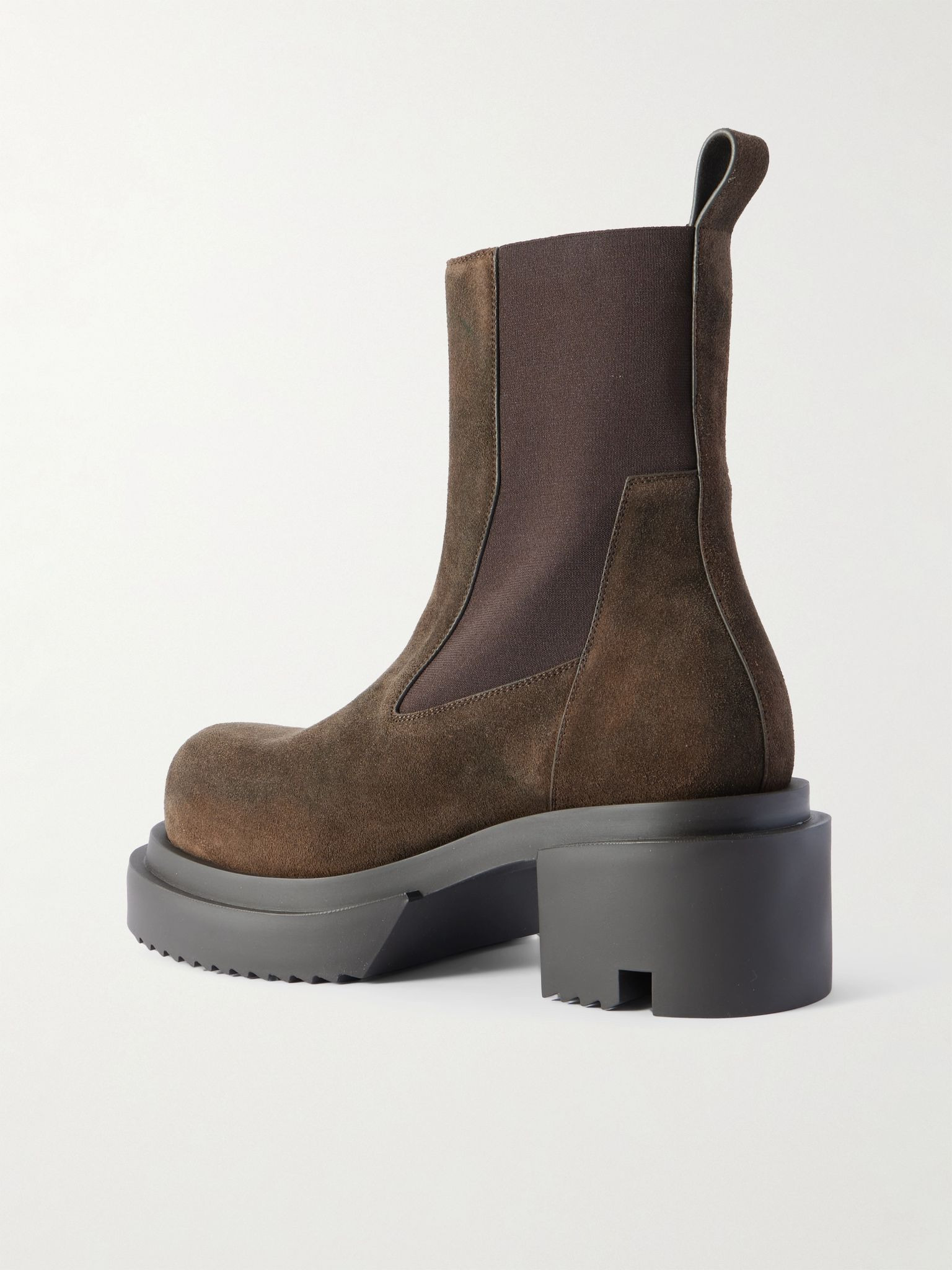 Beatle Bogun Exaggerated-Sole Suede Chelsea Boots Brown - 4