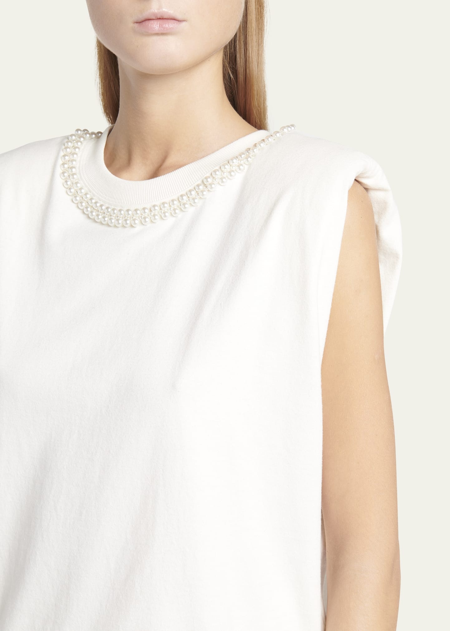 Journey Sleeveless Pearl-Embellished T-Shirt - 5