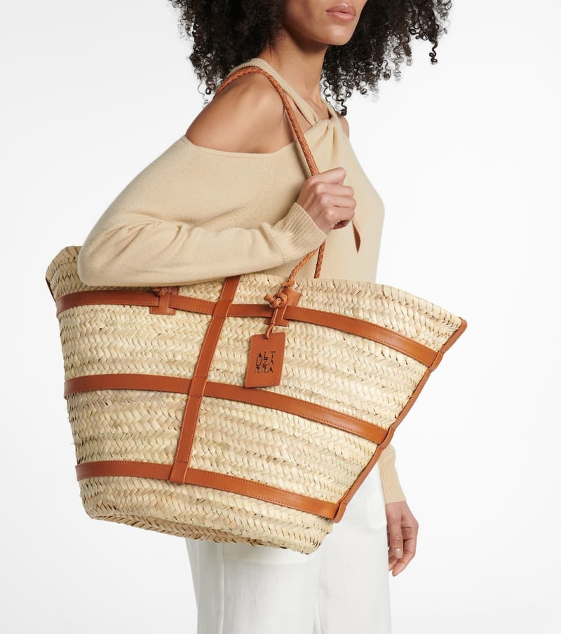 Watermill Large raffia basket bag 2
