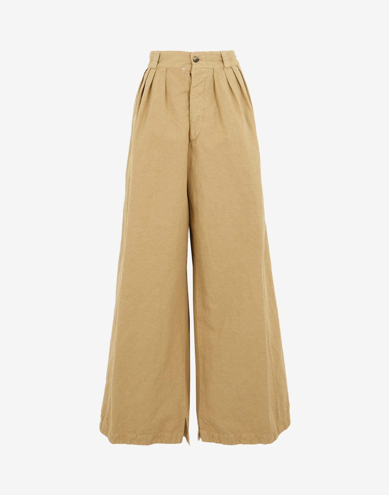 Wide-leg cotton trousers - 1