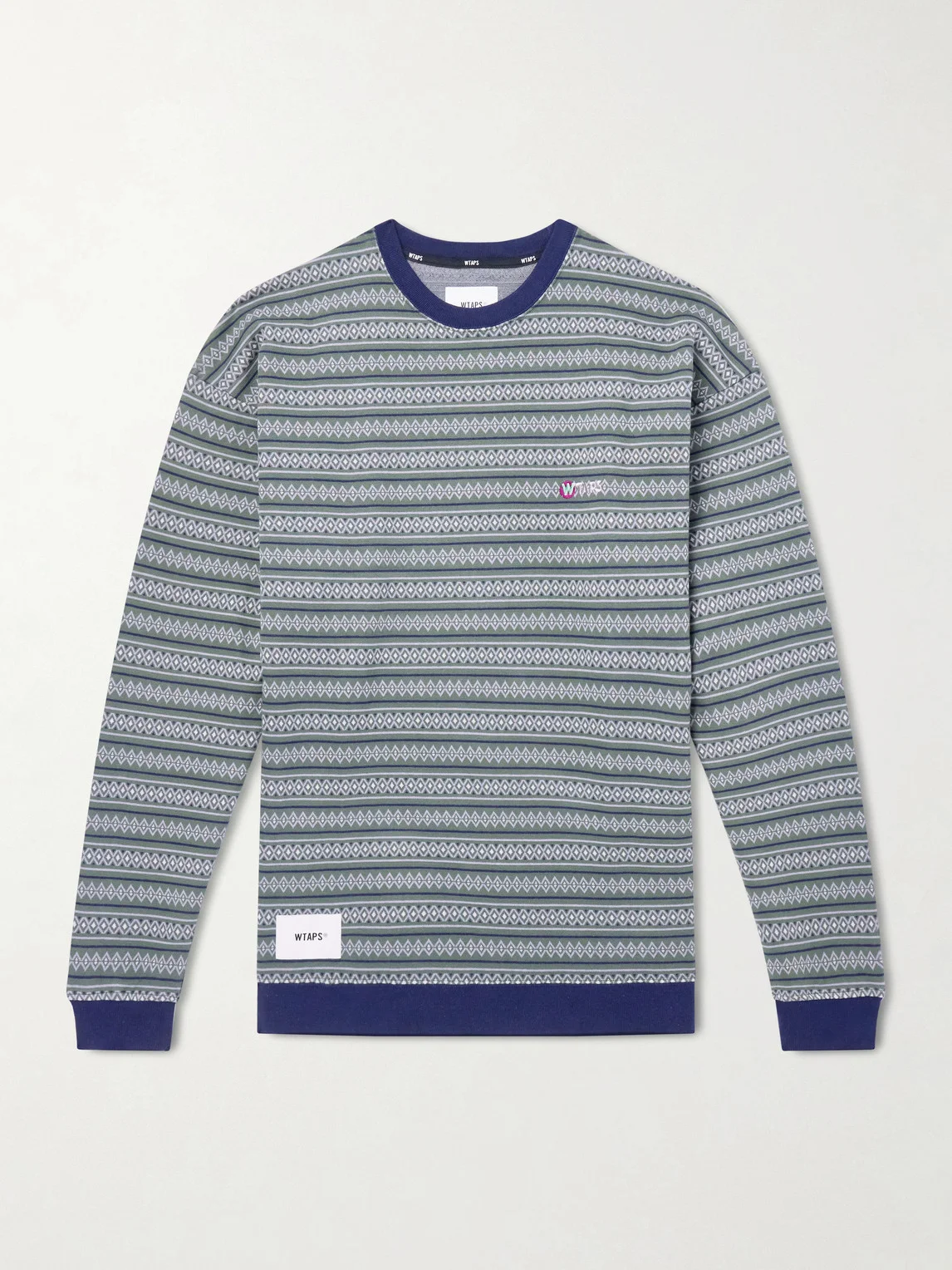 Logo-Appliquéd Striped Cotton-Jersey T-Shirt - 1