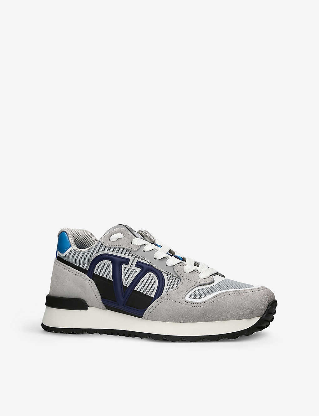 VLogo Pace leather and fabric low-top trainers - 3