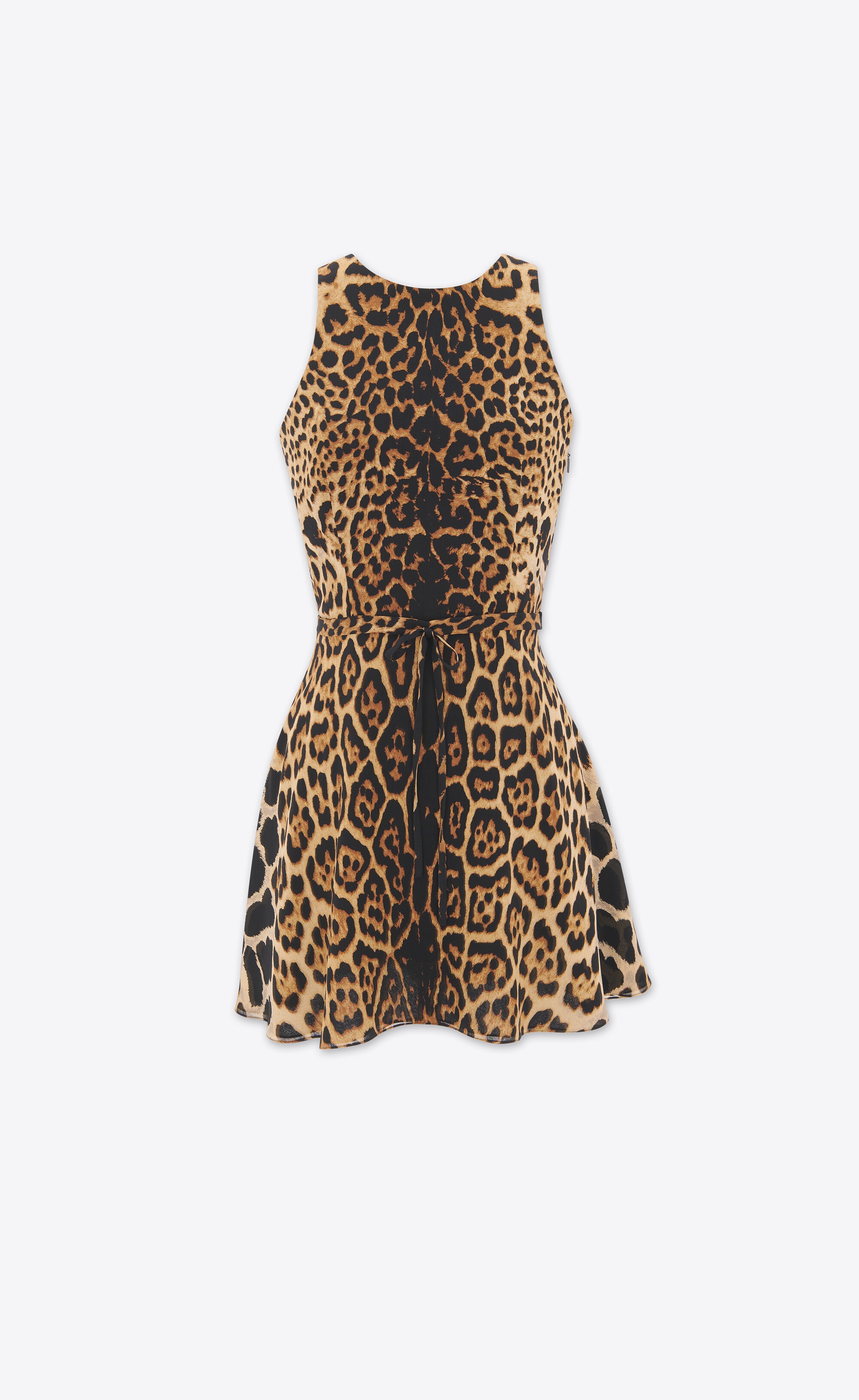 halterneck dress in leopard silk georgette - 1