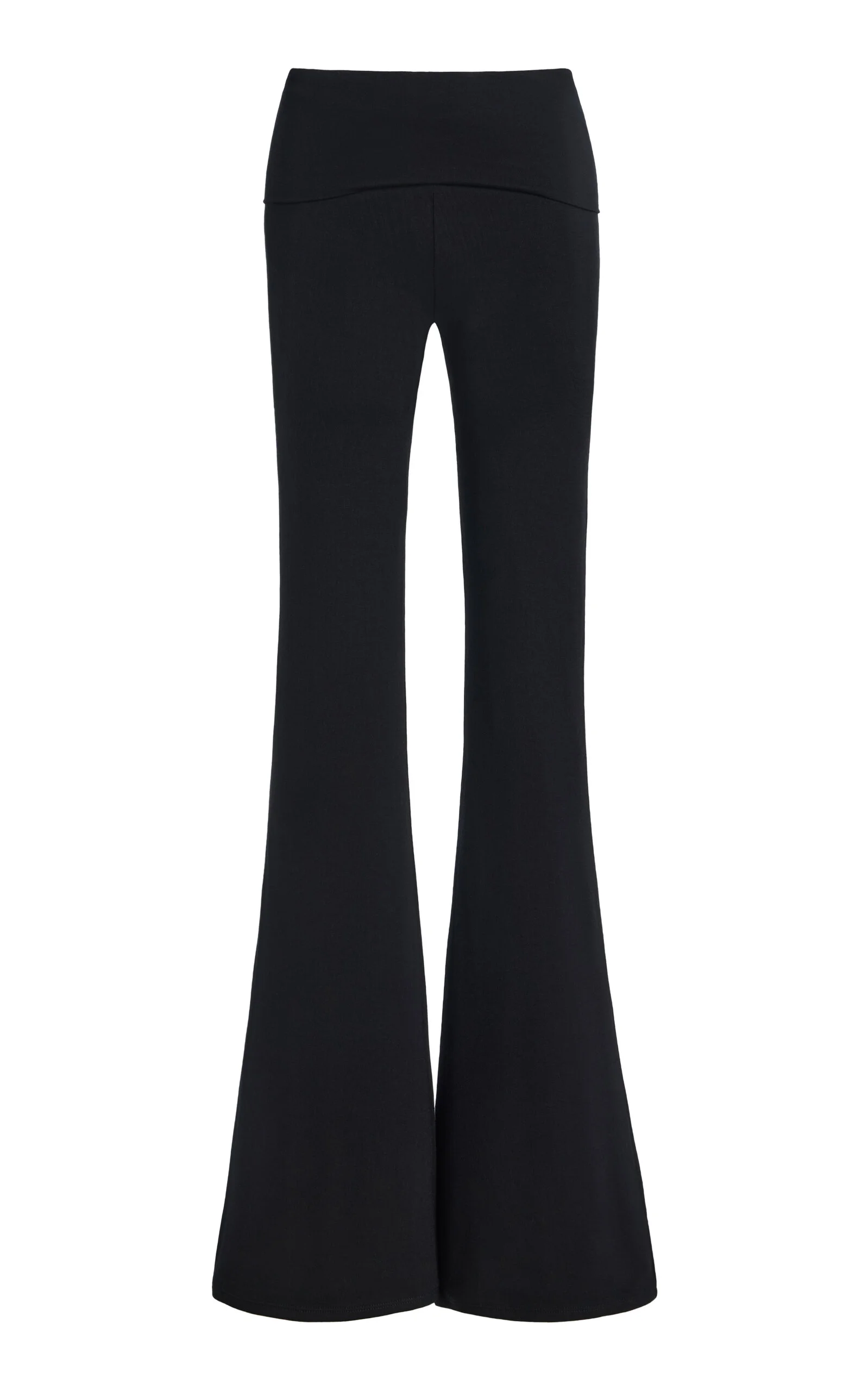 Foldover Jersey Flared Pants black - 1
