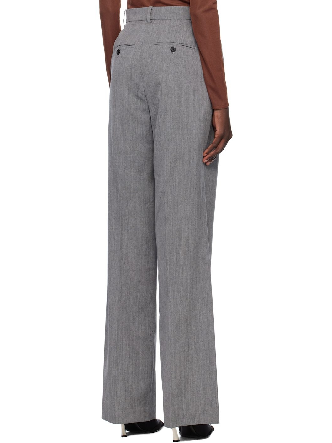 Gray Shoulder Puff Trousers - 3