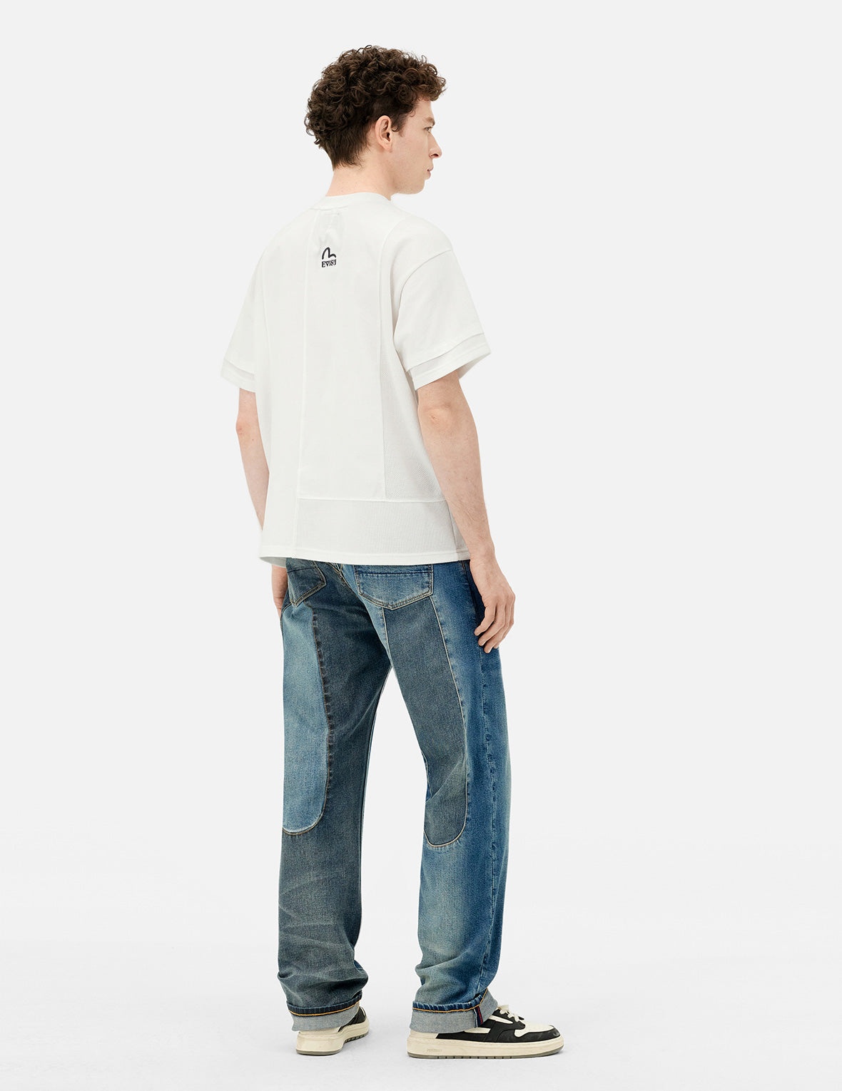 Multi-print and Fabric Blocking Relax Fit T-shirt - 4