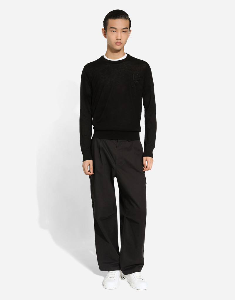 Dolce & Gabbana Cashmere round-neck sweater with DG embroidery outlook
