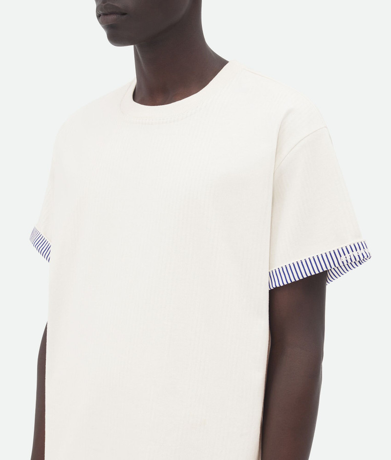 Double Layer Striped Cotton T-Shirt 4