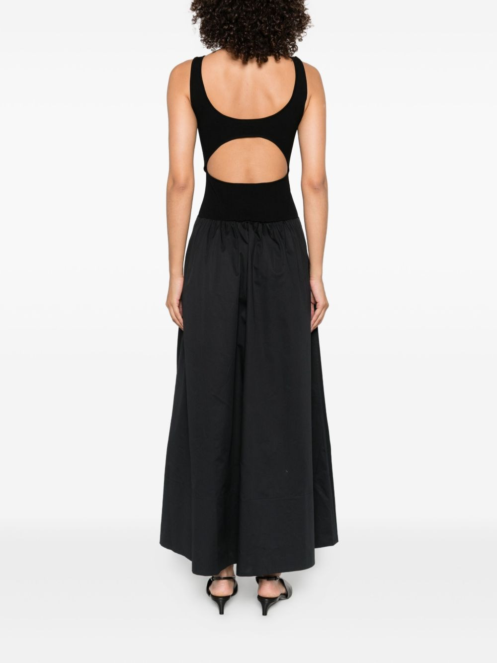 panelled ribbed maxi dress - 4