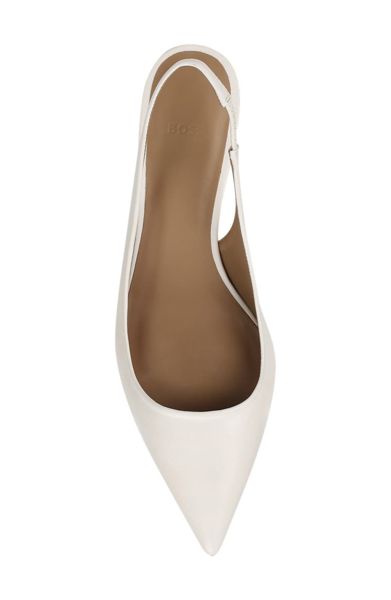 BOSS Janet Slingback Pointed Toe Pump in Open White at Nordstrom - 3