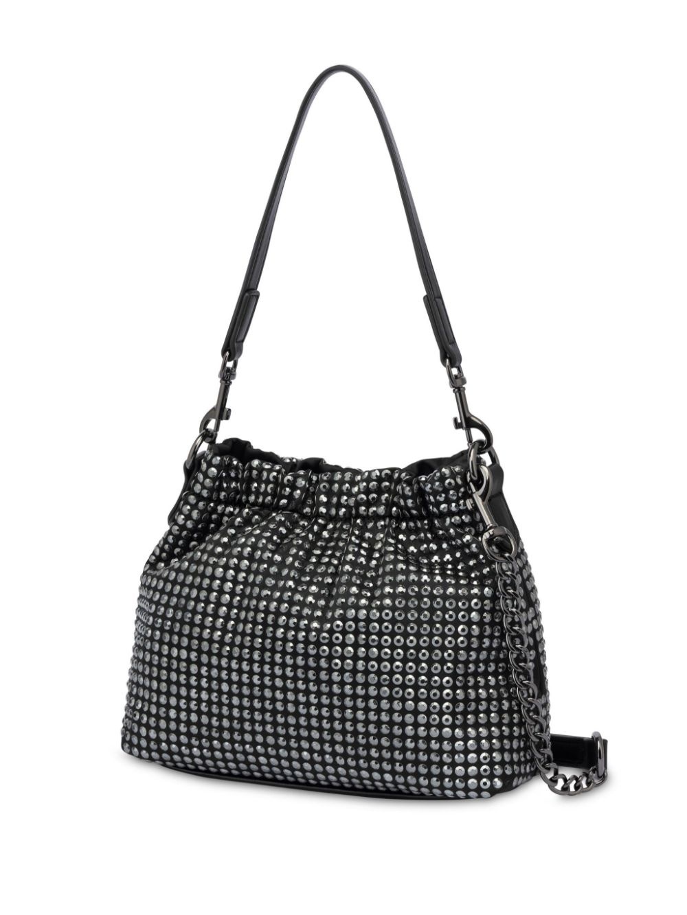 logo-plaque studded cross body bag - 2