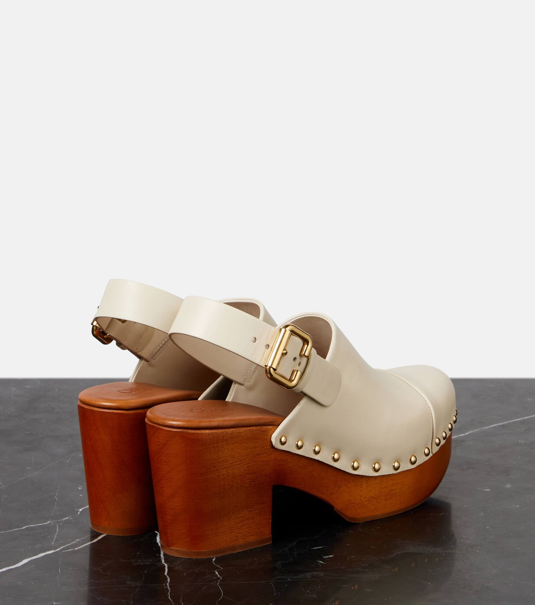Jeannette studded leather clogs - 2