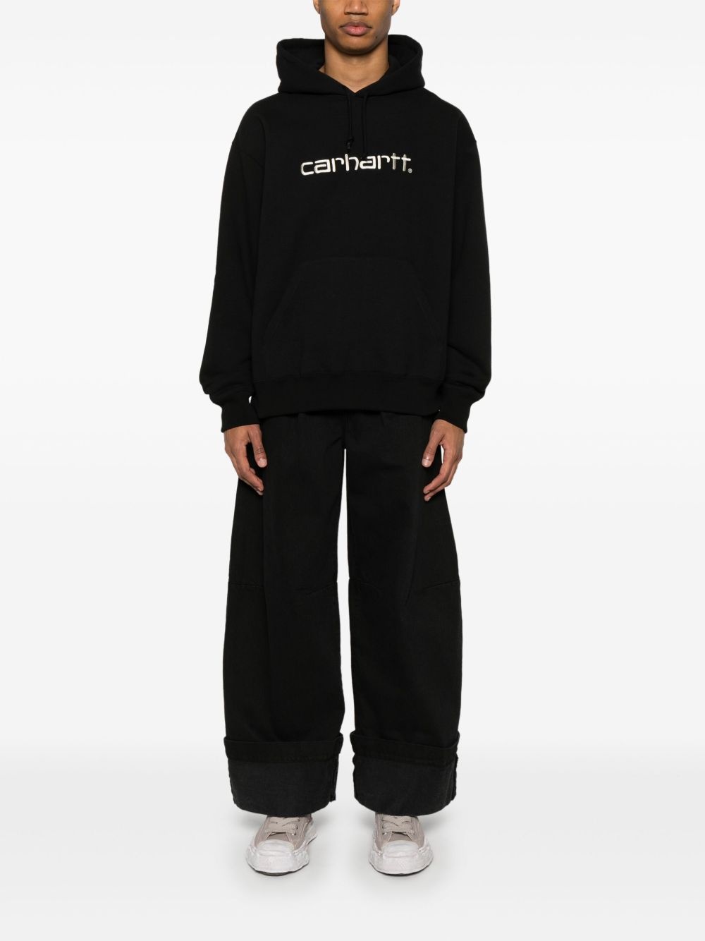 logo-embroidered hoodie - 2