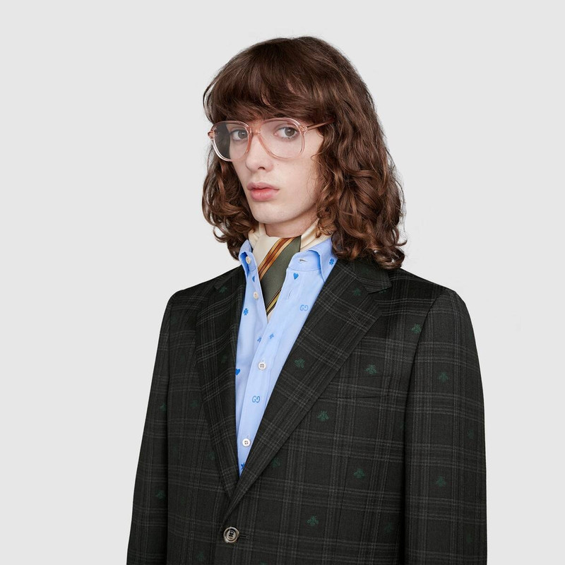 Bee check wool suit 8