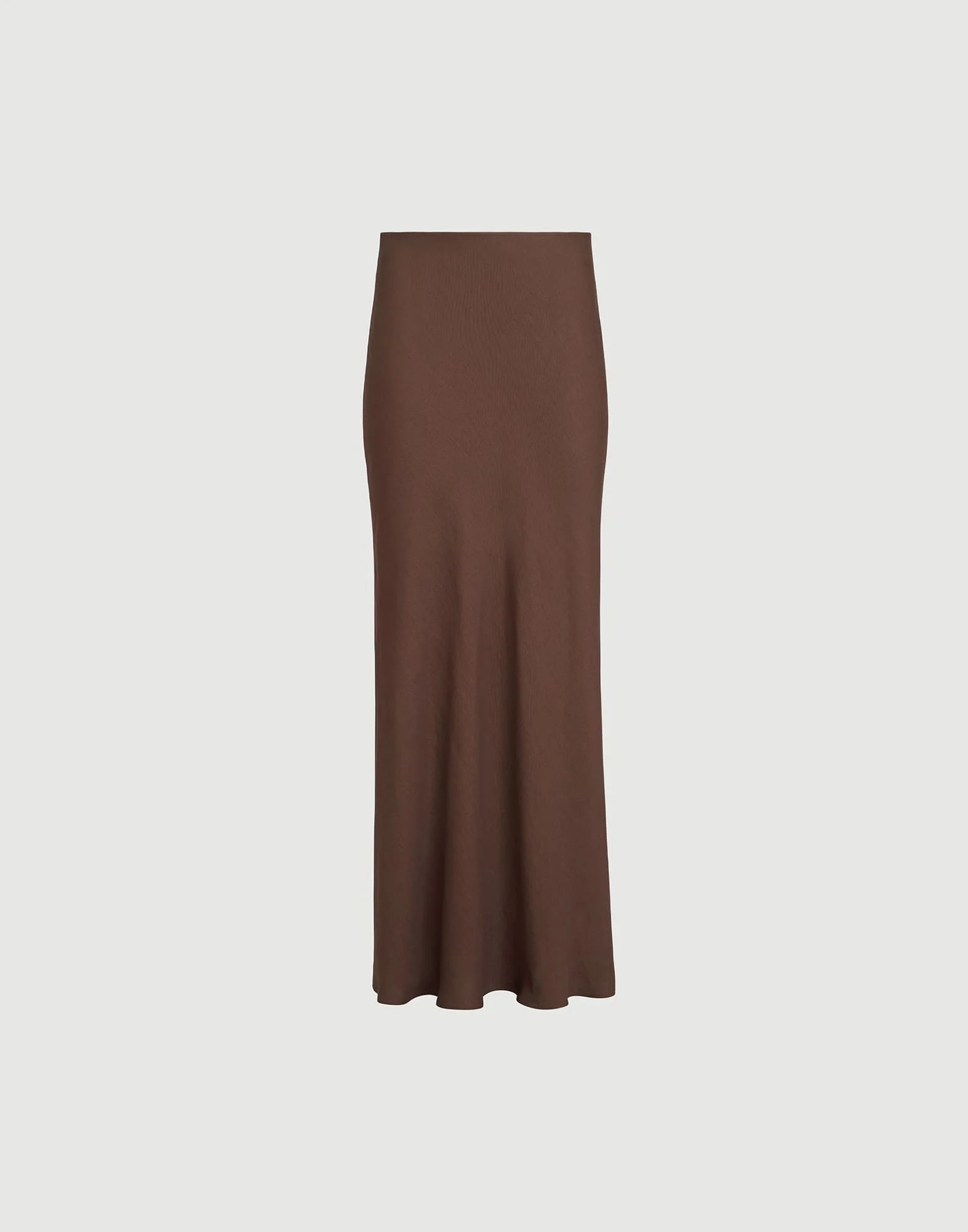 Viscose and linen twill fluid bias-cut skirt - 1