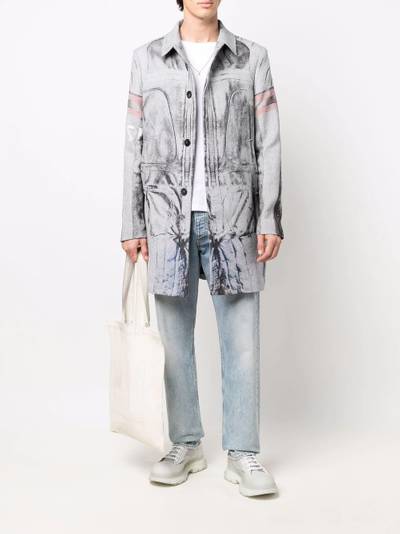 Diesel graphic-print single-breasted coat outlook