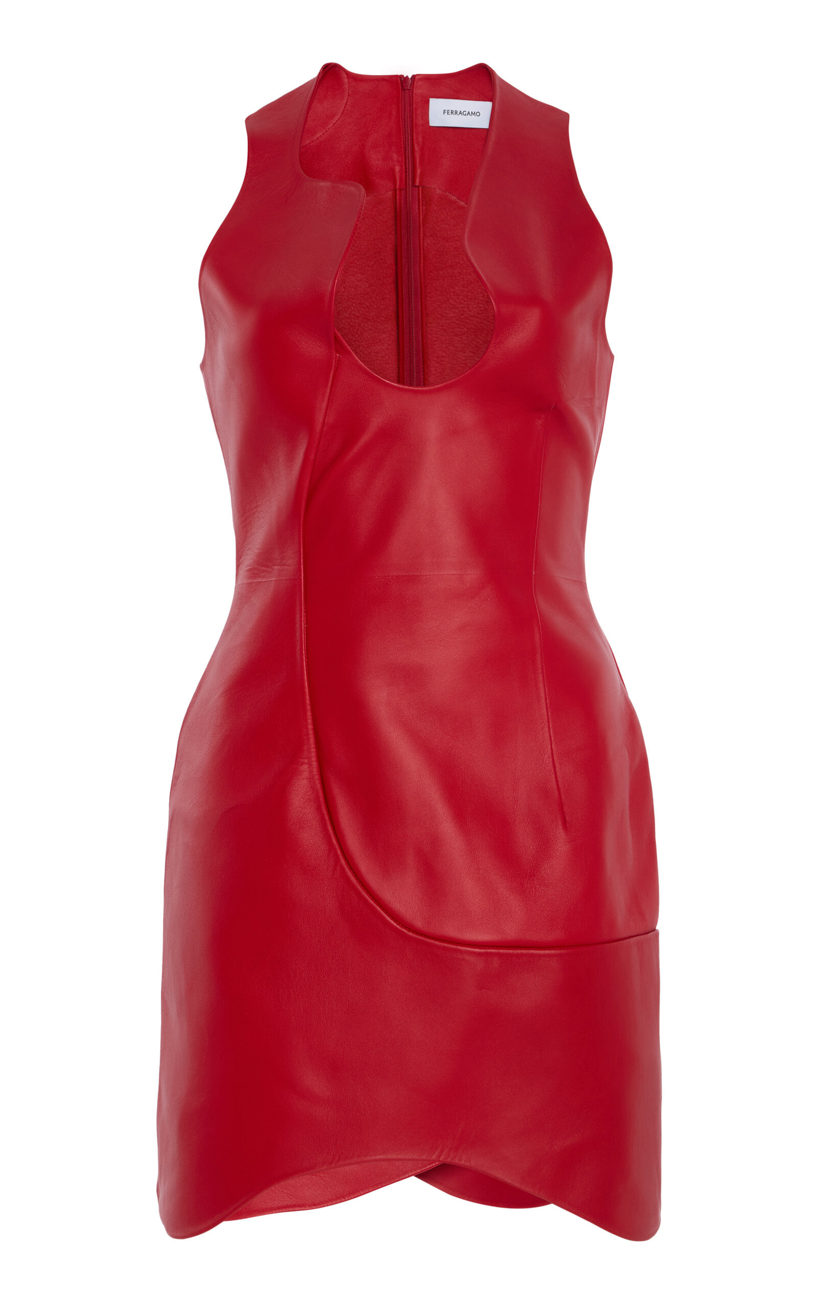 Cutaway Leather Mini Dress red - 1