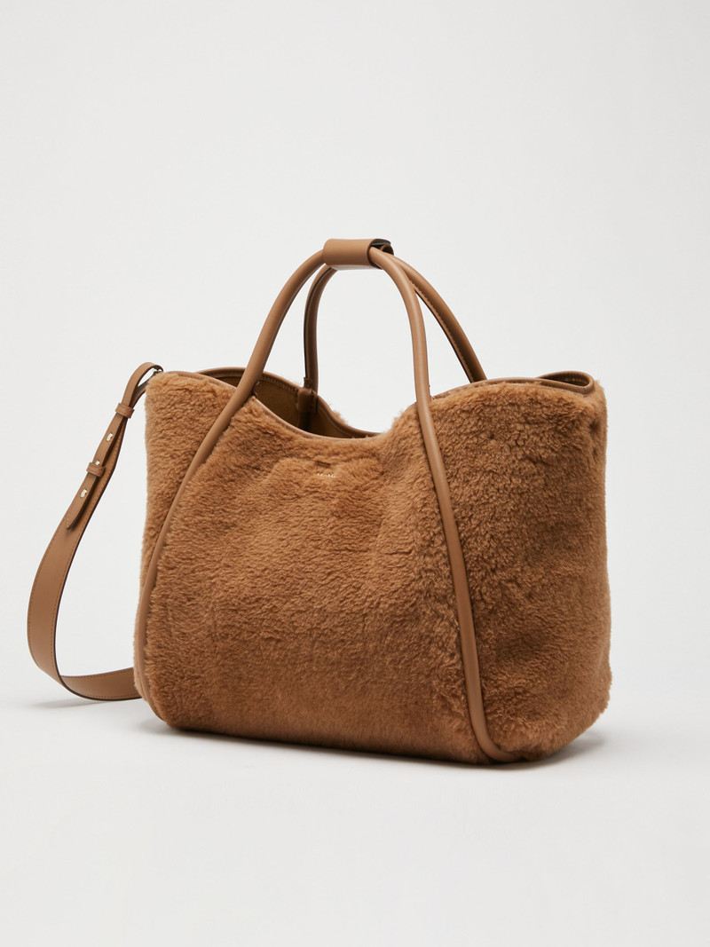 Max Mara TMARIN Medium Teddy fabric Marine bag outlook