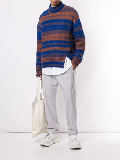 Wooyoungmi striped mock-neck sweater outlook