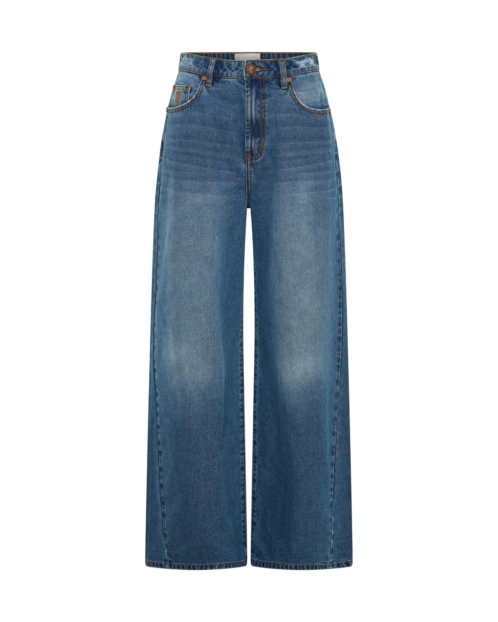 Love Machines High Waist Super Wide Leg Denim Jeans - Pacifica - 1