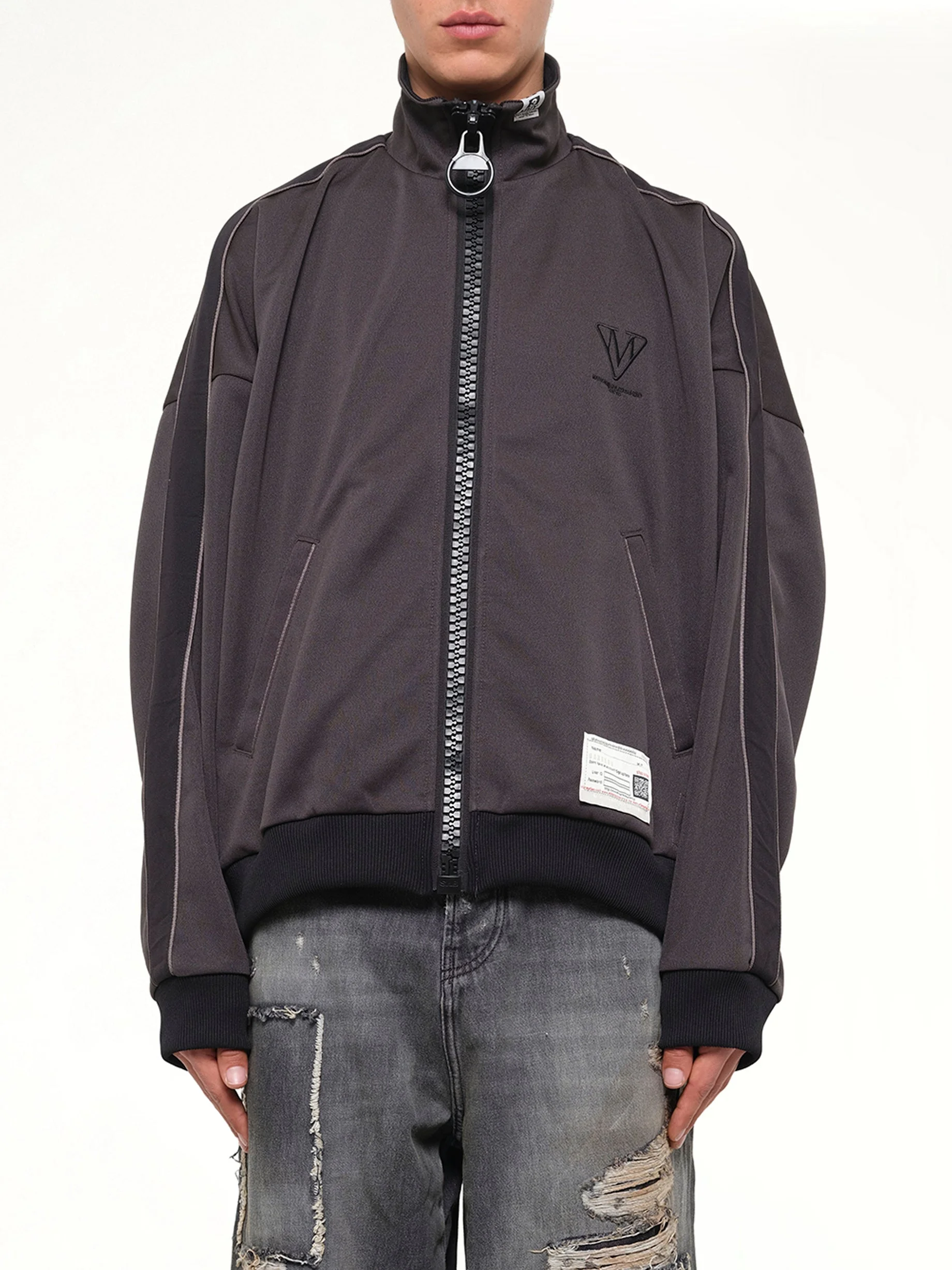 Wide Back Track Jacket in Black - 1