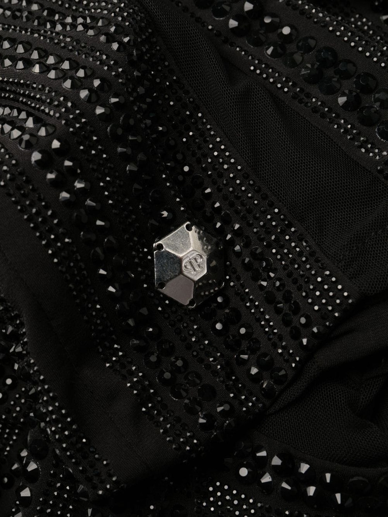 padded crystal-embellished minidress 6