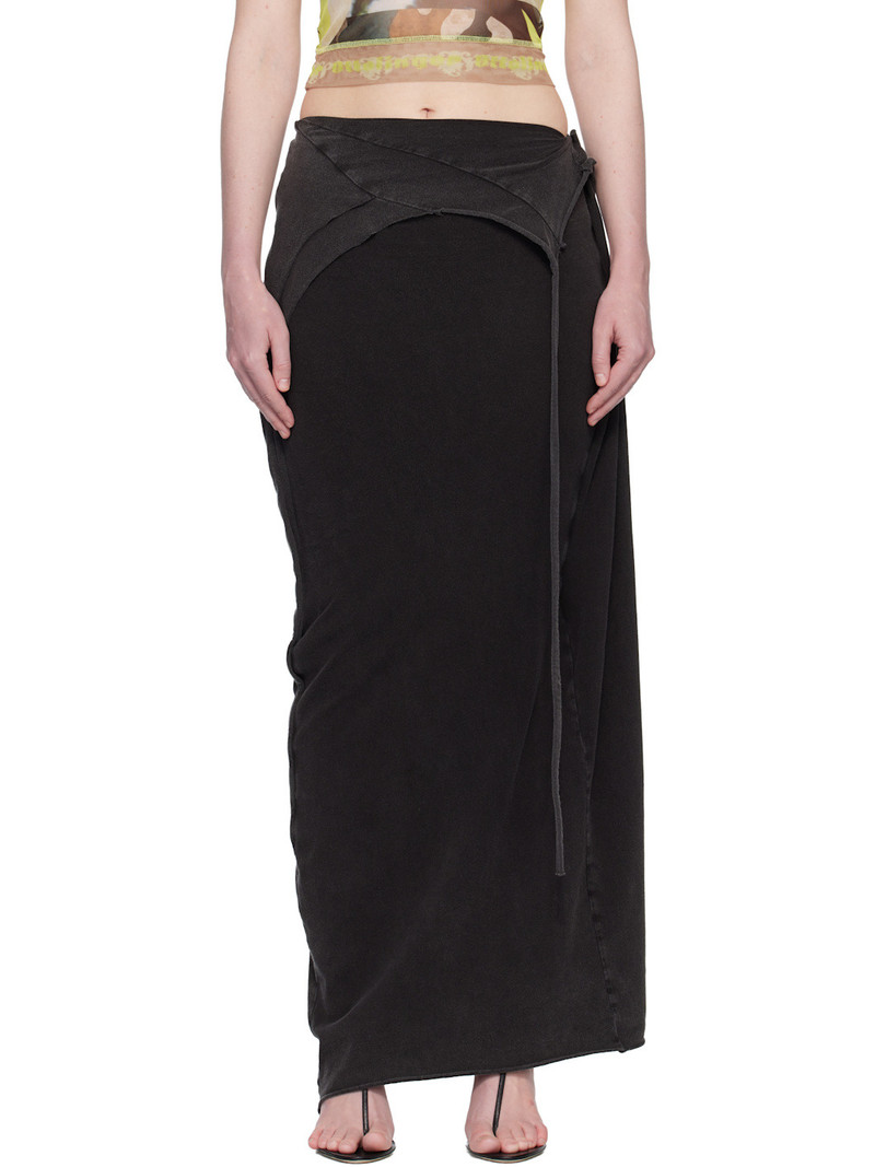 Black Slitted Maxi Skirt 1