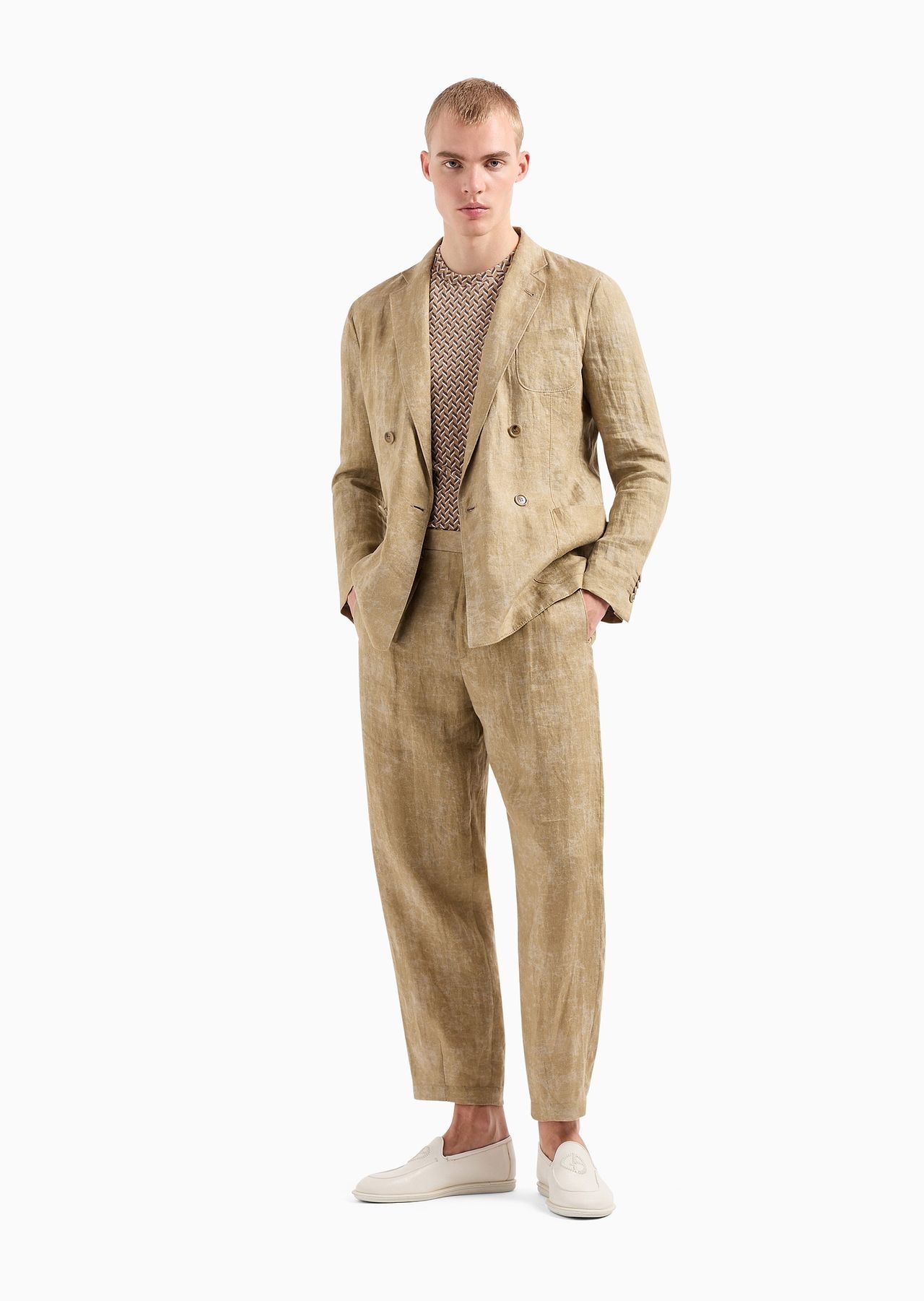 Single-pleat linen trousers - 4