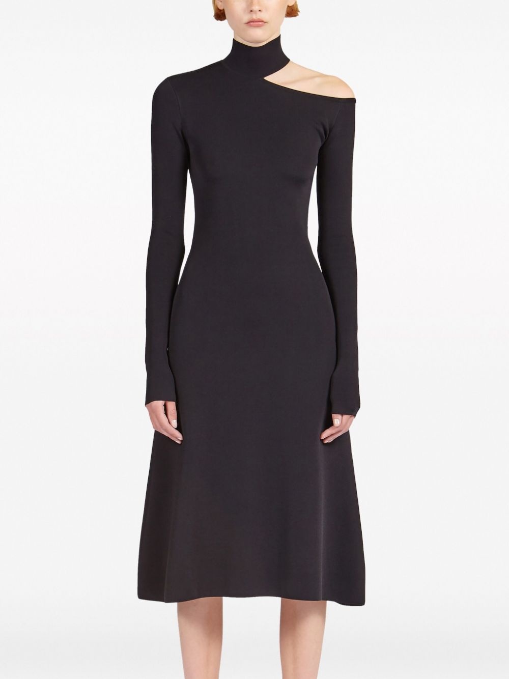 cut-out knitted midi dress - 3