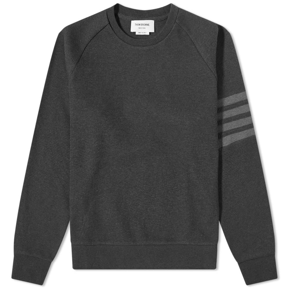 Thom Browne 4 Bar Raglan Sleeve Waffle Crew Sweat - 1