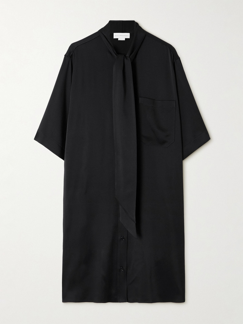 Tie-neck Satin-crepe Mini Dress 1