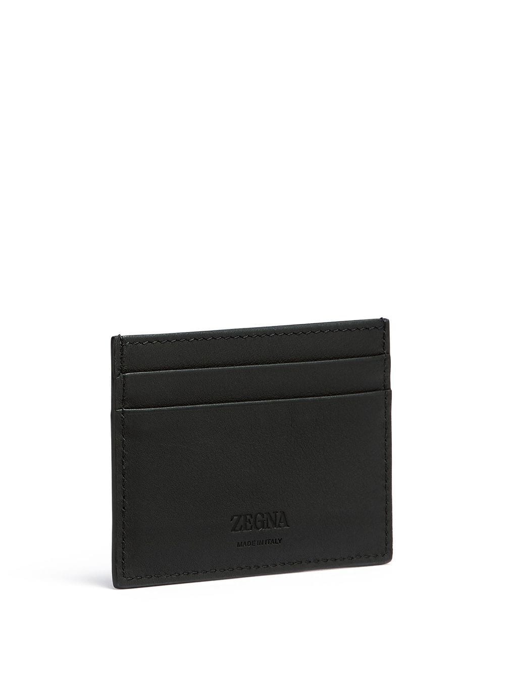 stripe-detail leather cardholder - 2