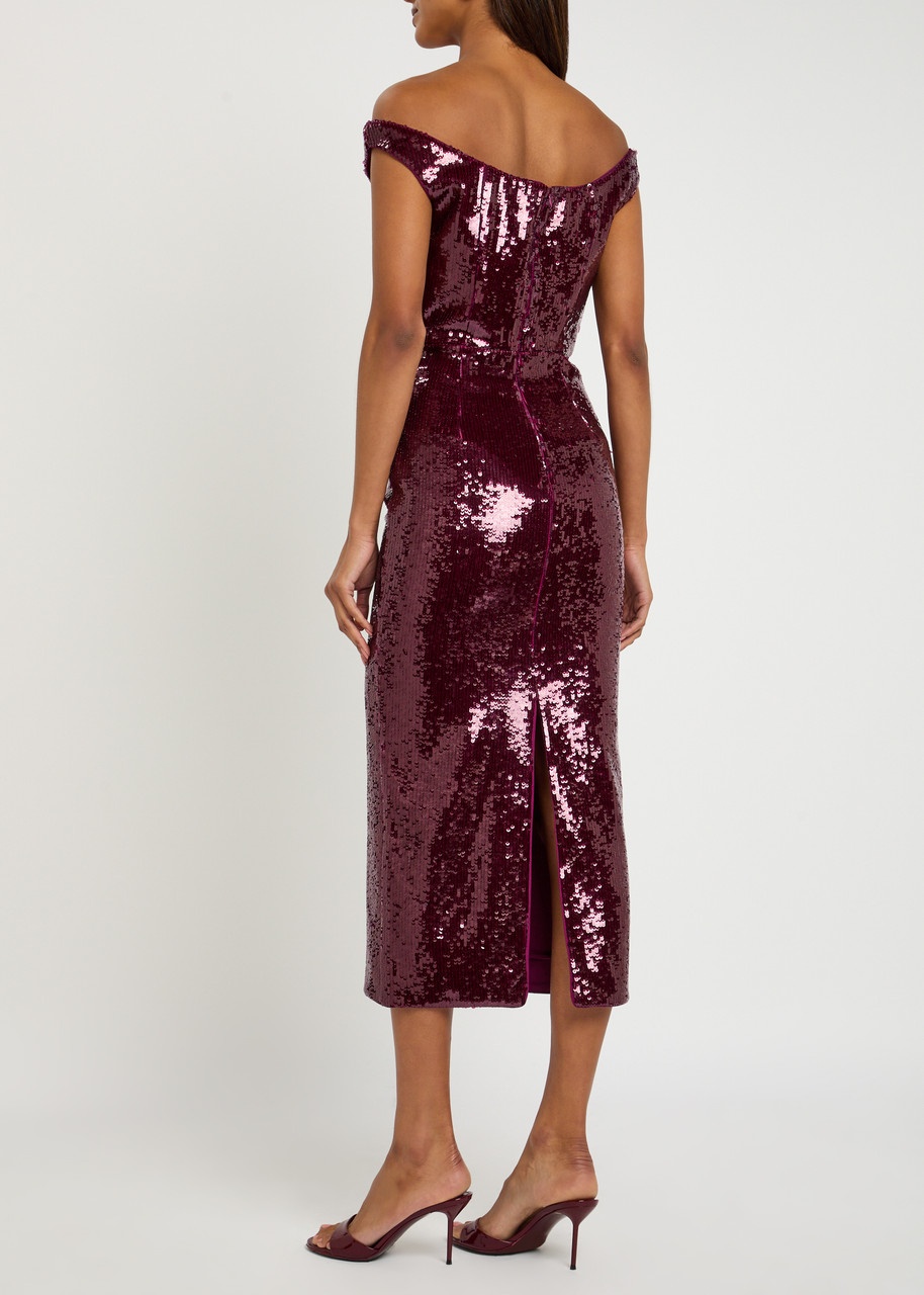 Roland Mouret Sequin-embellished Mesh Midi Dress - 3
