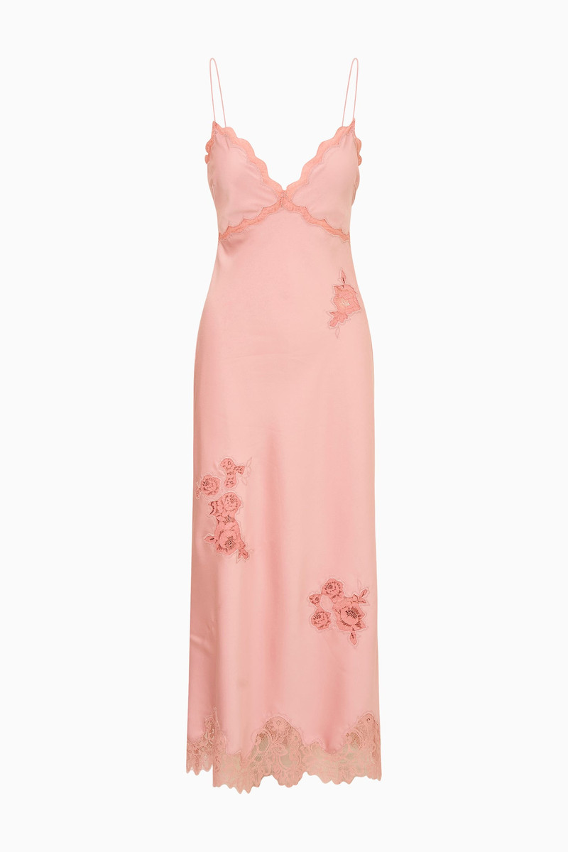Sorone Satin Lace Maxi Slip Dress 1