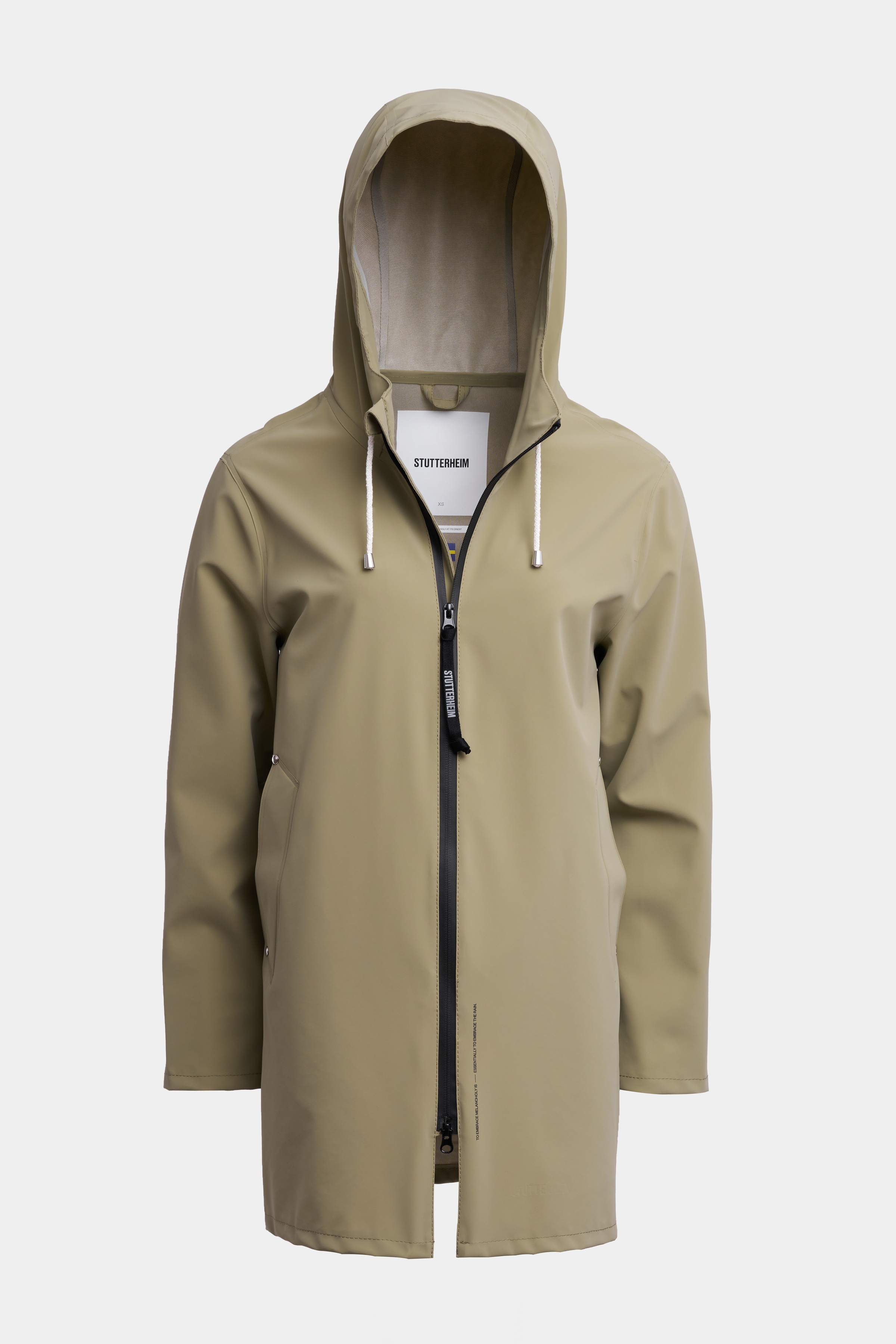 Stockholm Lightweight Zip Matte Raincoat Aloe - 1