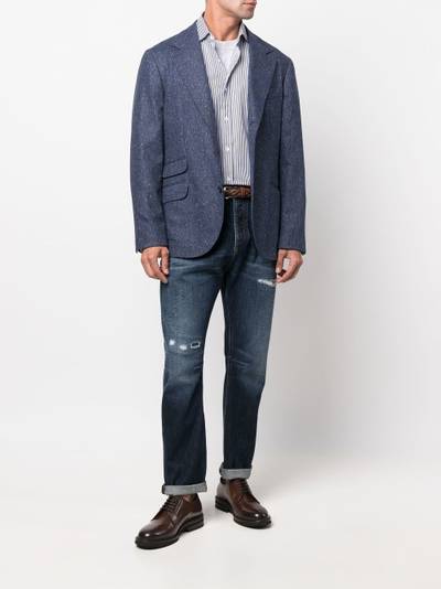 Brunello Cucinelli woven single-breasted blazer outlook