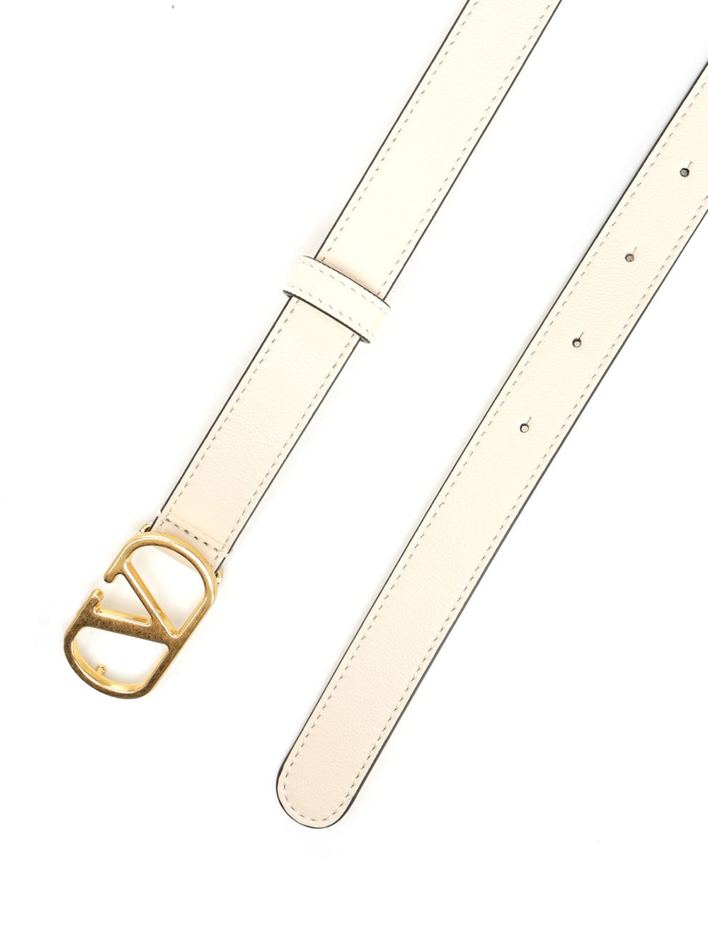Belt H. 20 | Vlogo Signature. | Box Calf S./Antique Brass Logo Belts White - 2
