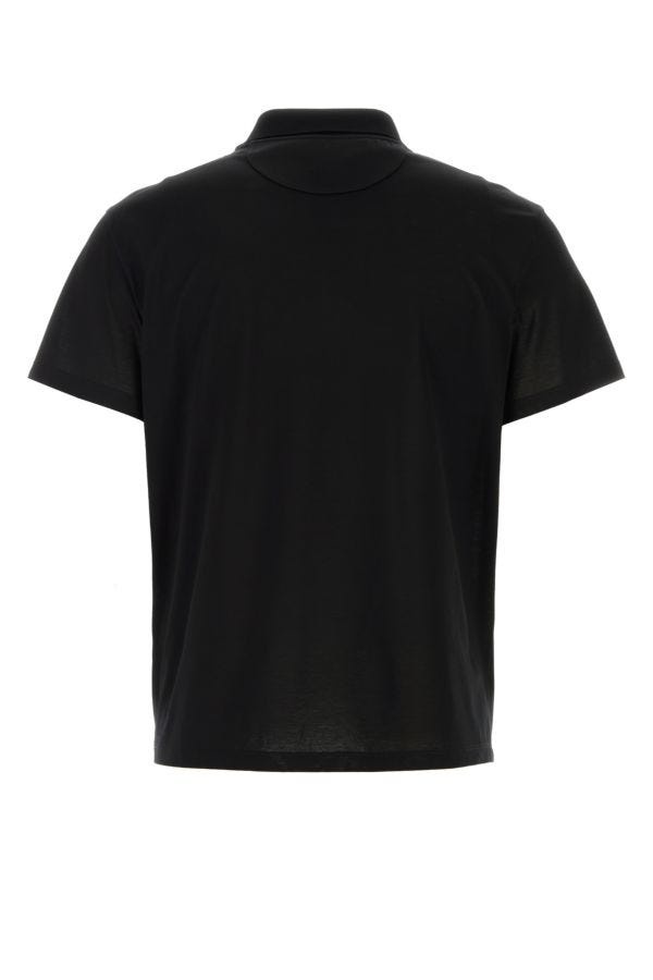 Tシャツ・カットソー VALENTINO SS24 Black cotton polo shirt (4V0MH03GA25 0NO) Valentino Valentino Garavani Man Black Cotton Polo Shirt