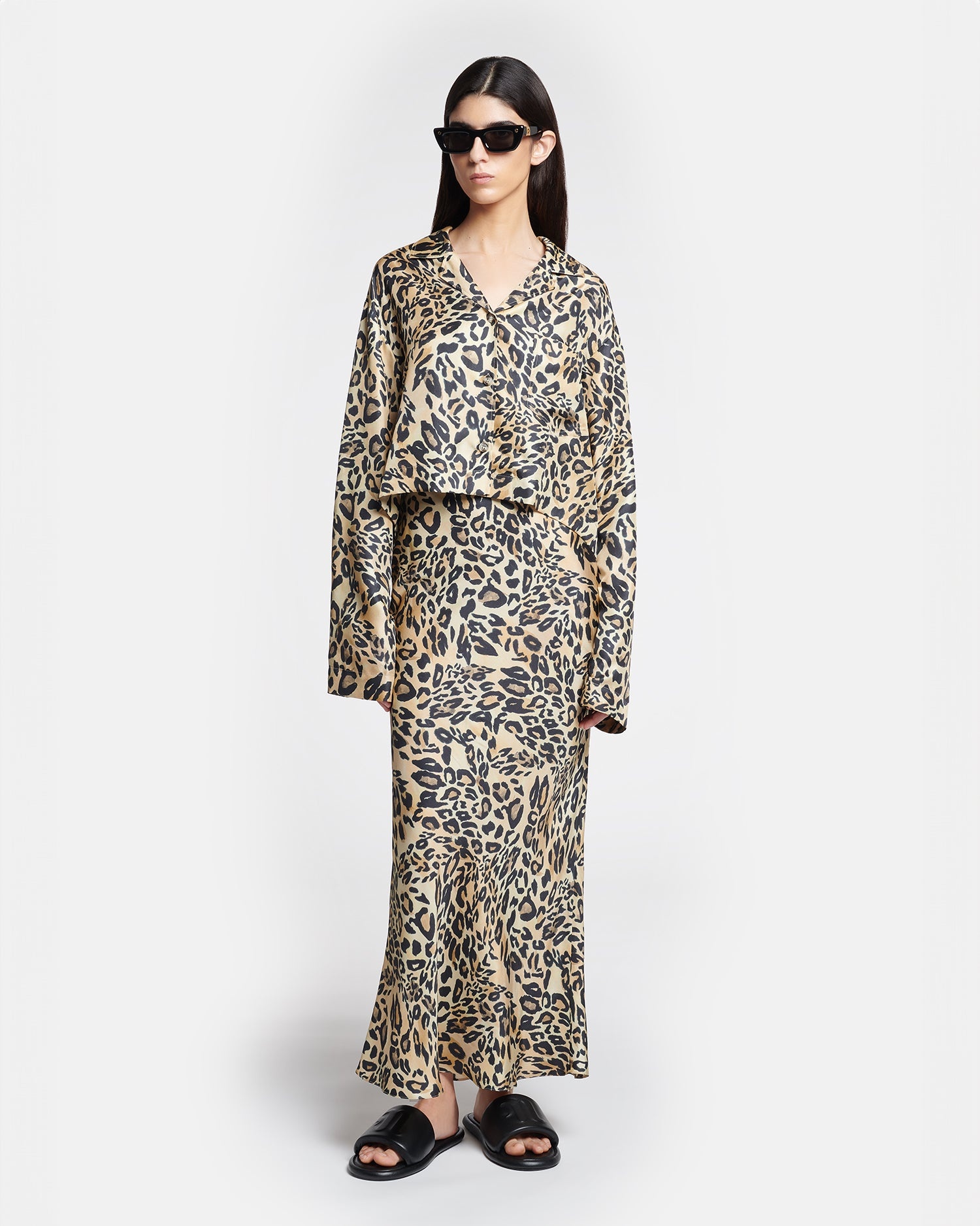 Cropped Printed Silk-Twill Shirt - 4