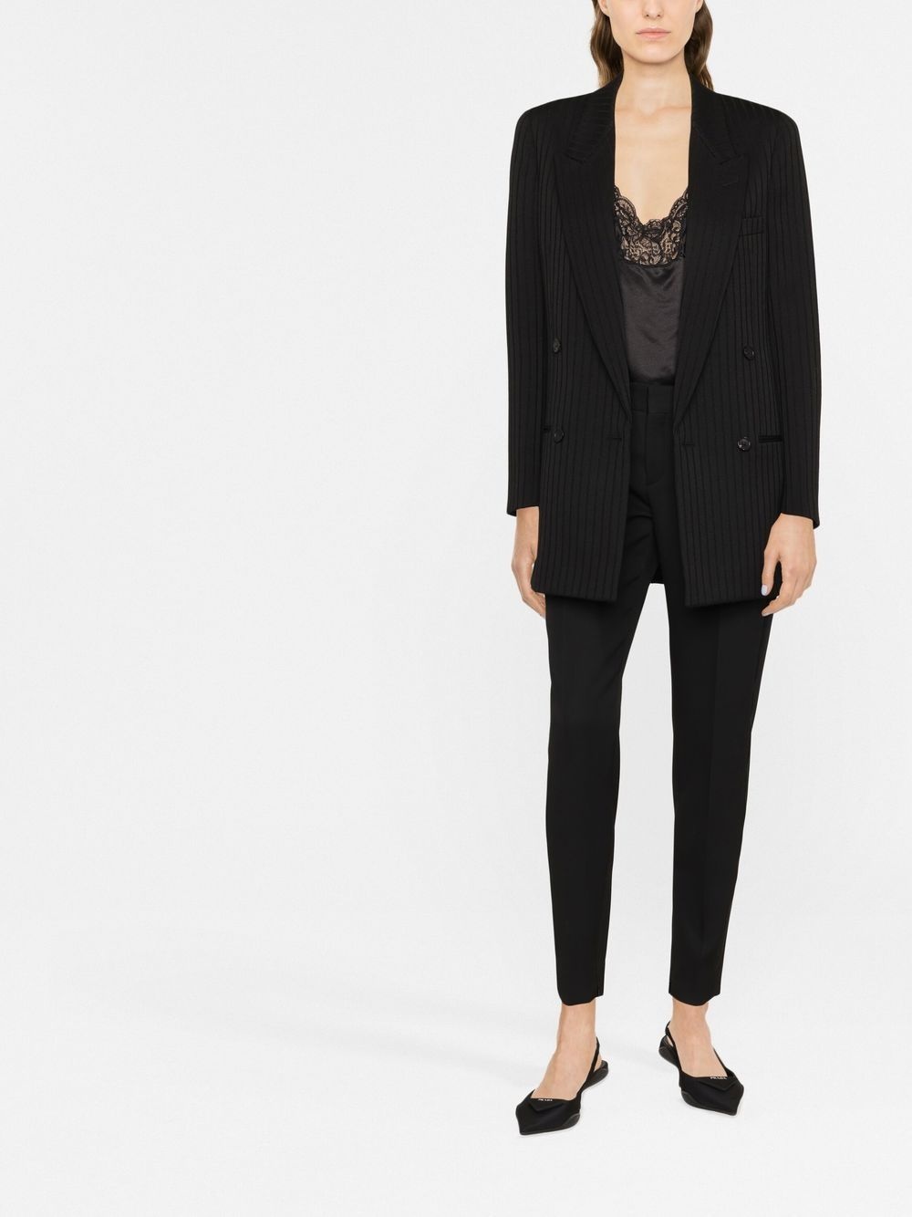 striped double-breasted blazer - 2