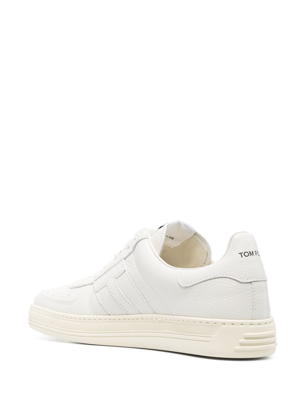 logo-patch low-top leather sneakers - 3