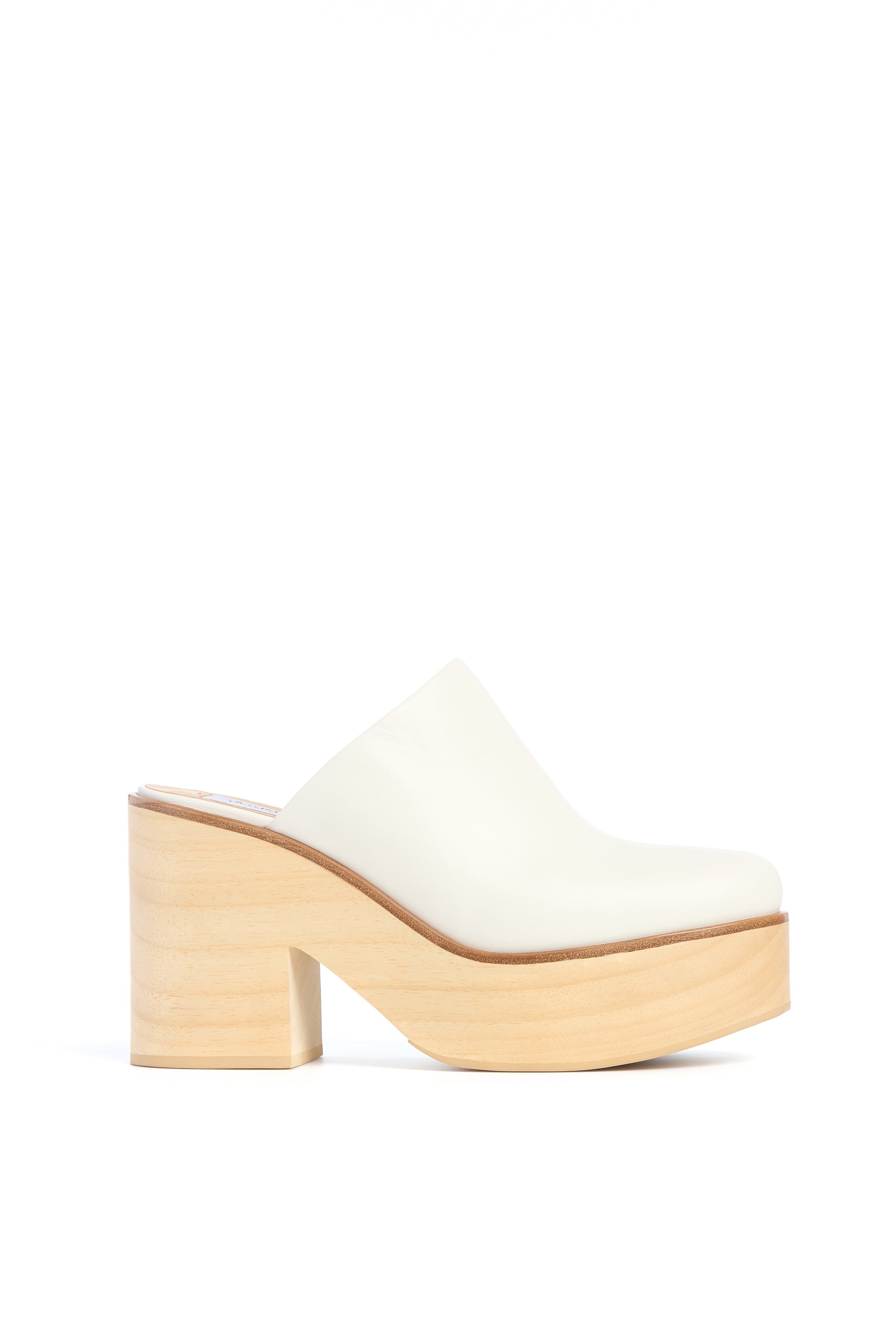 Blake Platform Mule in Ivory Leather - 1
