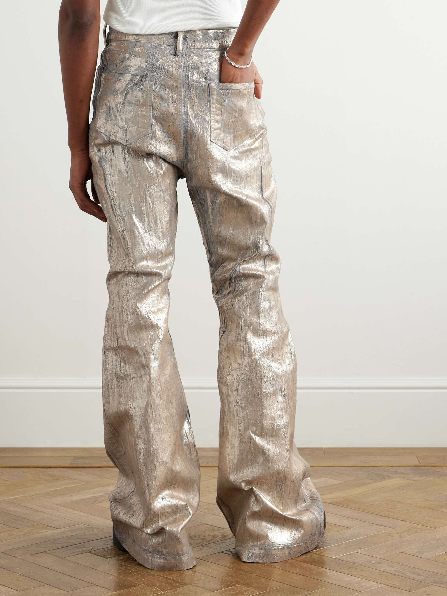 Bolan Slim-Fit Flared Metallic Megacrust Jeans - 4