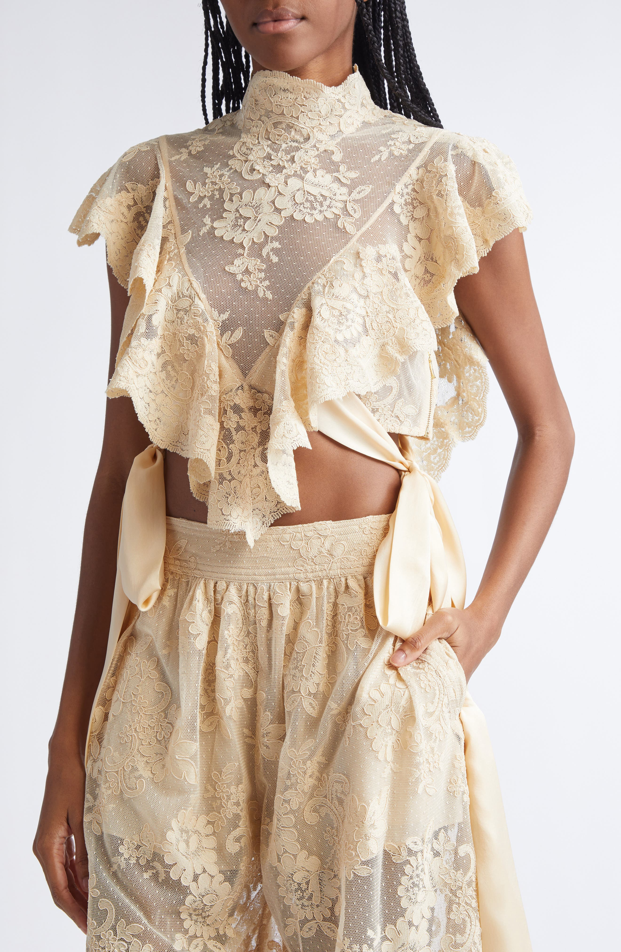 Zimmermann Hypnotic Lace Bandeau Top in Cream at Nordstrom - 5