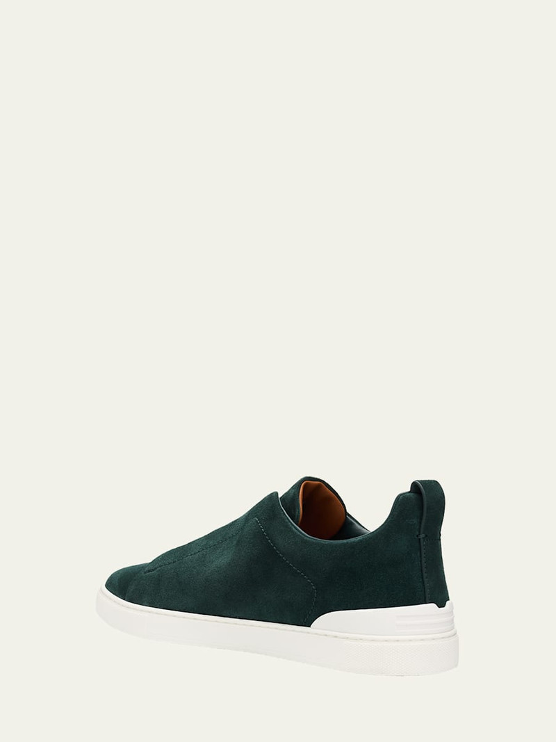 ZEGNA Men's Suede Triple Stitch Slip-On Sneakers outlook