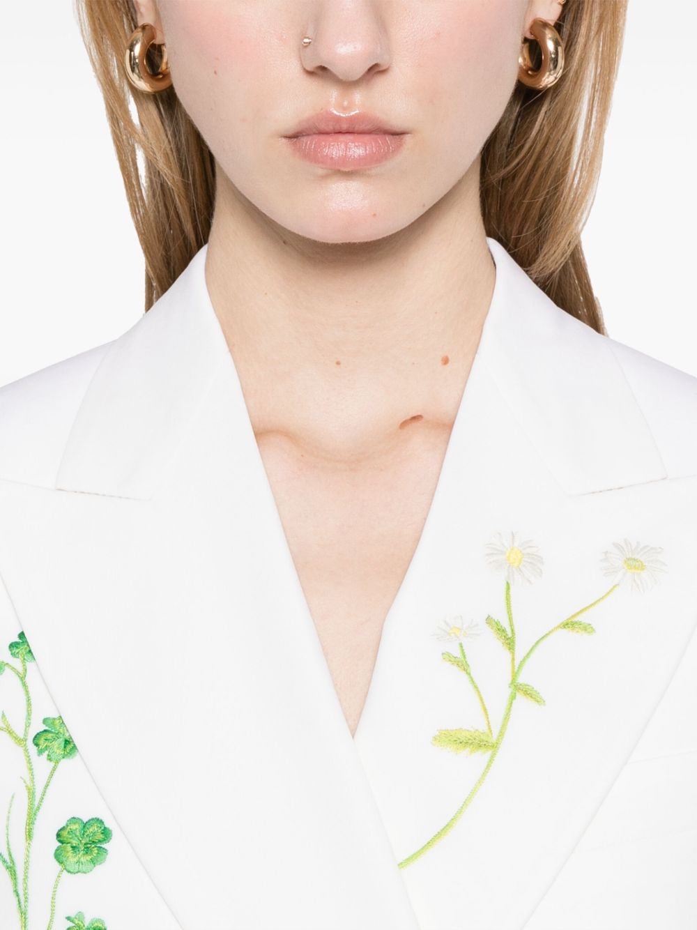 floral-embroidered blazer - 5